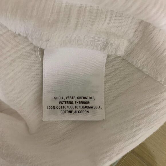 MAEVE white blouse 100% cotton white blouse front tie button up sz S - Picture 6 of 8